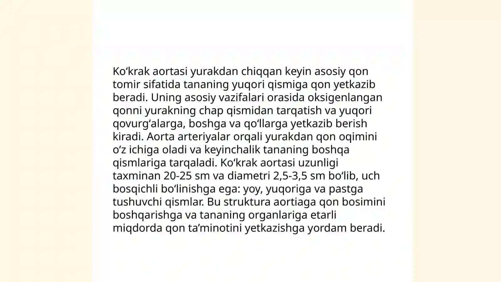 Koʻkrak aortasi va uning shoxlanishi.Qorin aortasi va uning shoxlanishi 4