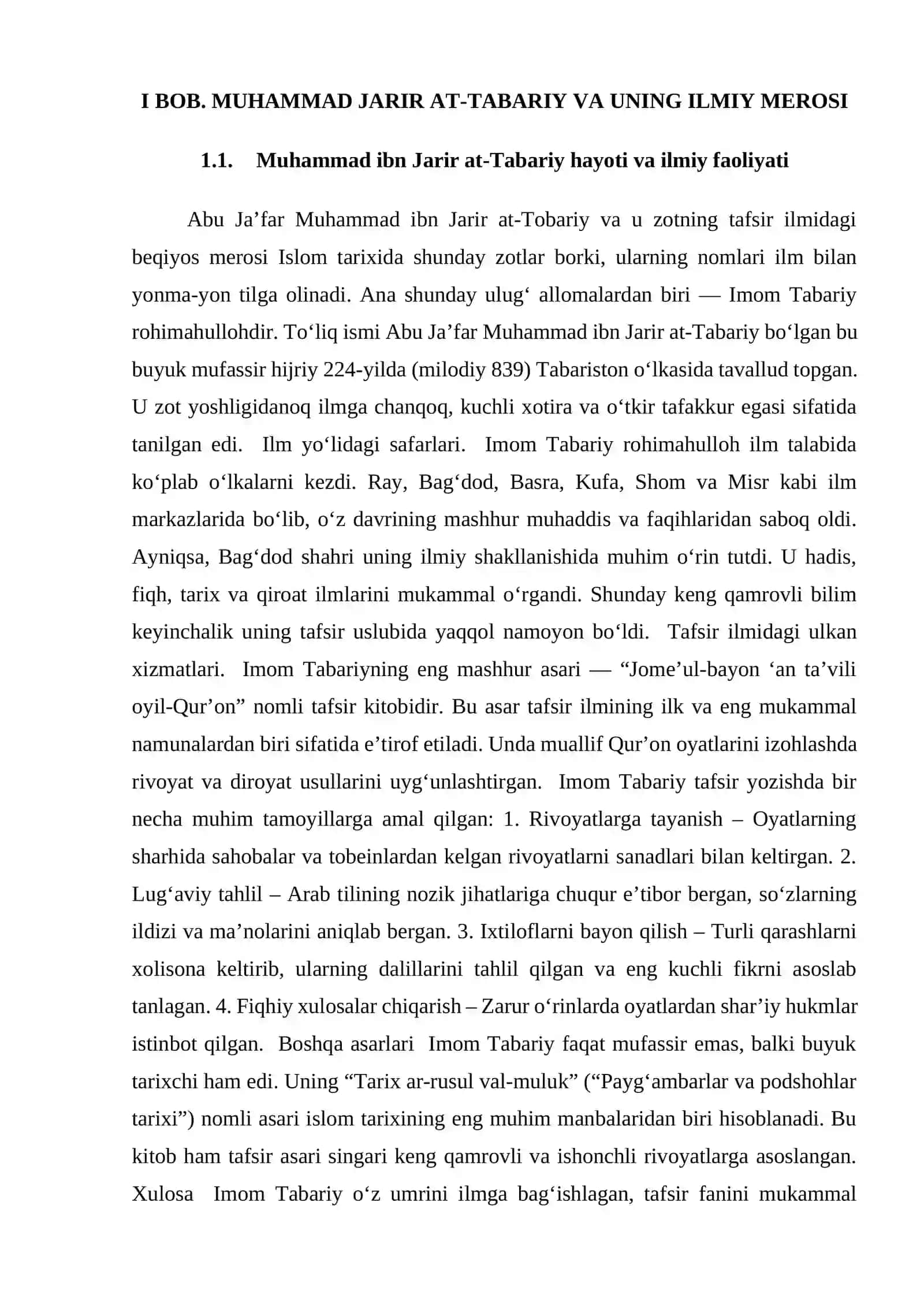 MUHAMMAD JARIR AT-TABARIY VA UNING ILMIY MEROSI 4