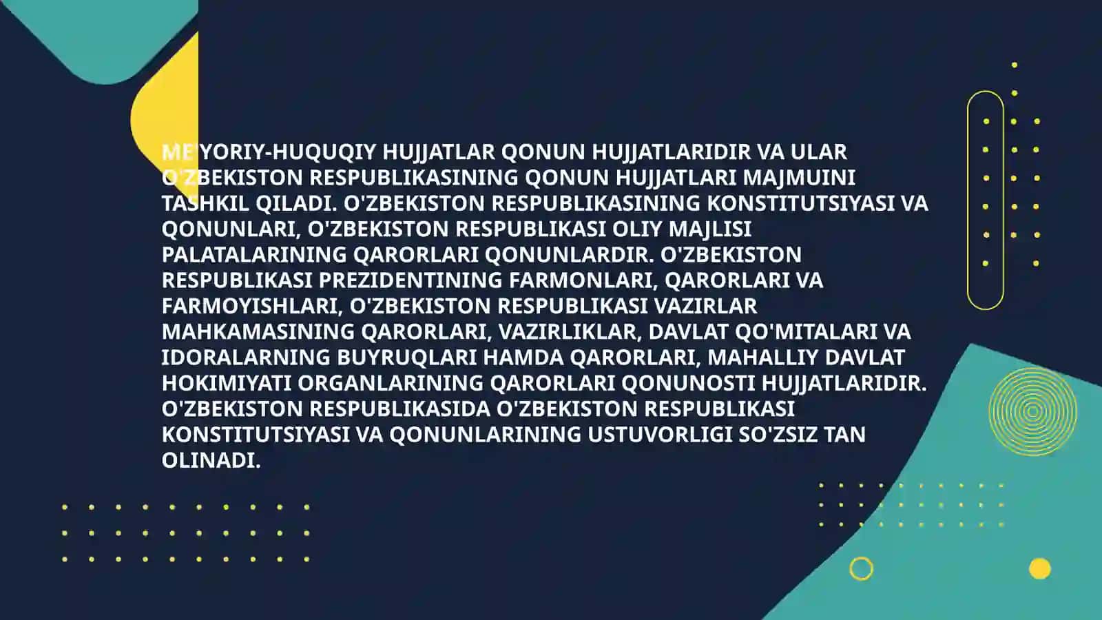 ME'YORIY HUJJATLARNI YURITISH TA'LIMI 4