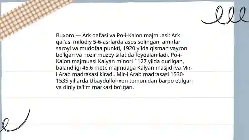 Sightseeing of Uzbekistan 4