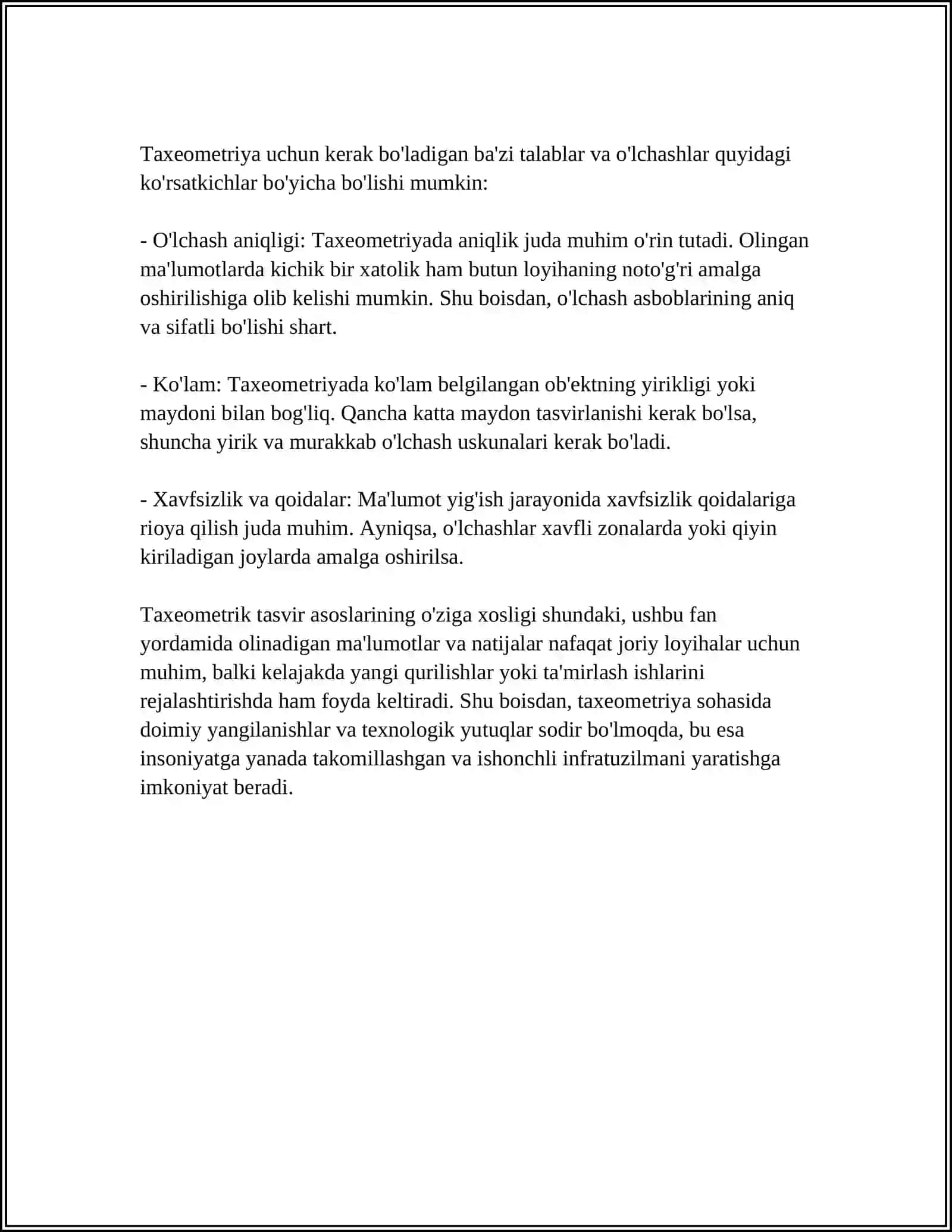 TAXEOMETRIK TASVIRGA OLISH ISHLARI 4