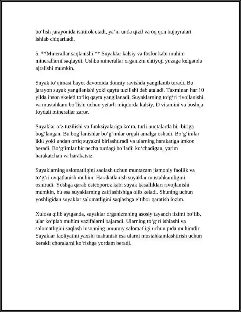 Suyaklarning tuzilishi va funksiyalari 4
