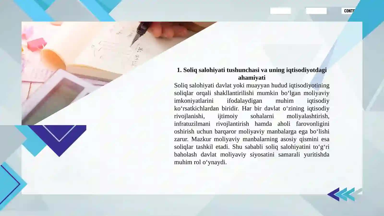 Soliq tushumlari pragnozi fanidan 4