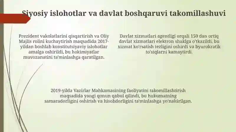 Iqtisodiy va Siyosiy Islohotlar O'zbekiston Taraqqiyotining Asosi 4