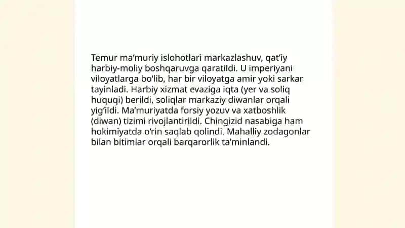 Amir Temur davri davlatchiligi 4