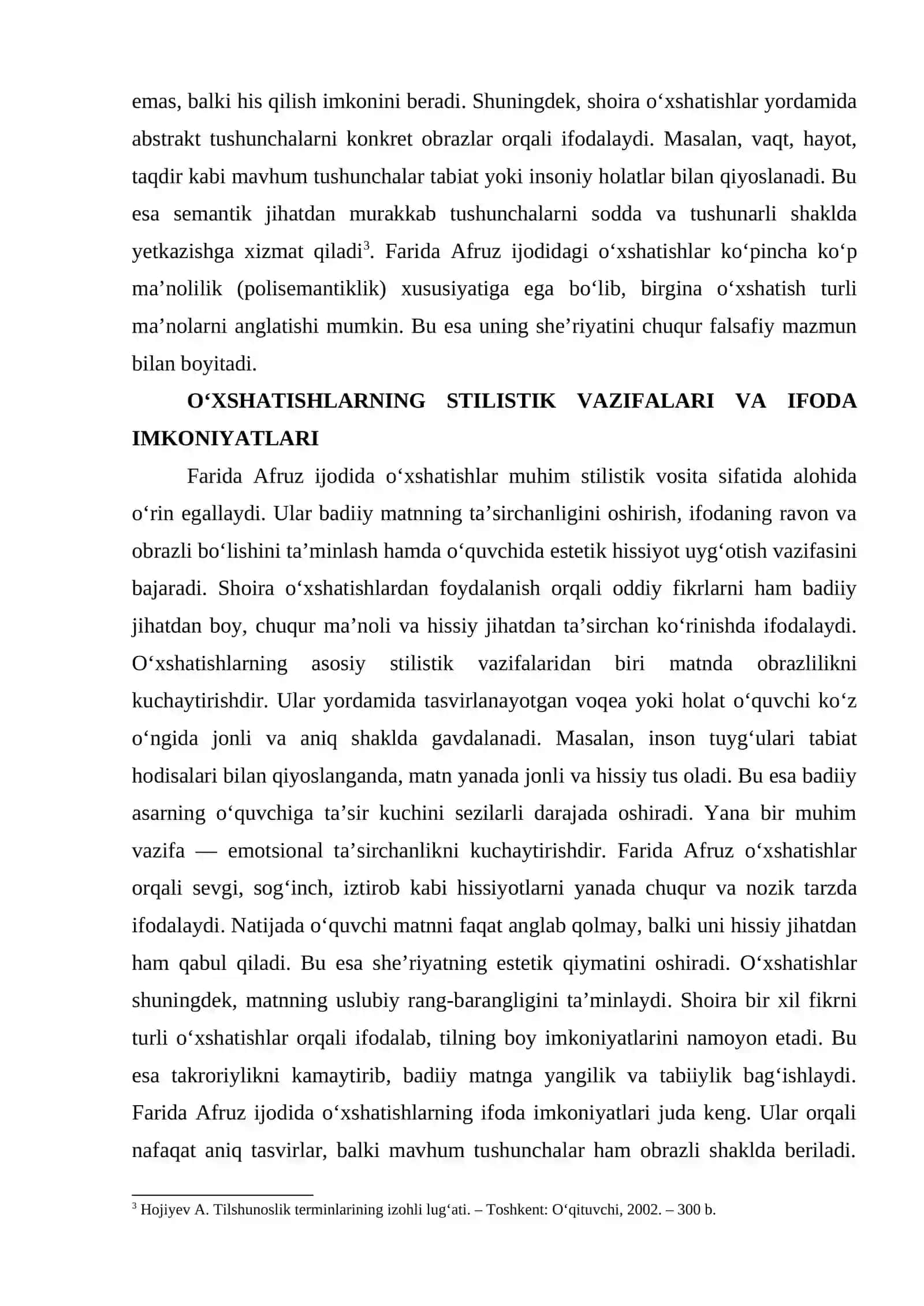 FARIDA AFRUZ IJODIDA O‘XSHATISHLARNING SEMANTIK-STILISTIK XUSUSIYATLARI 4