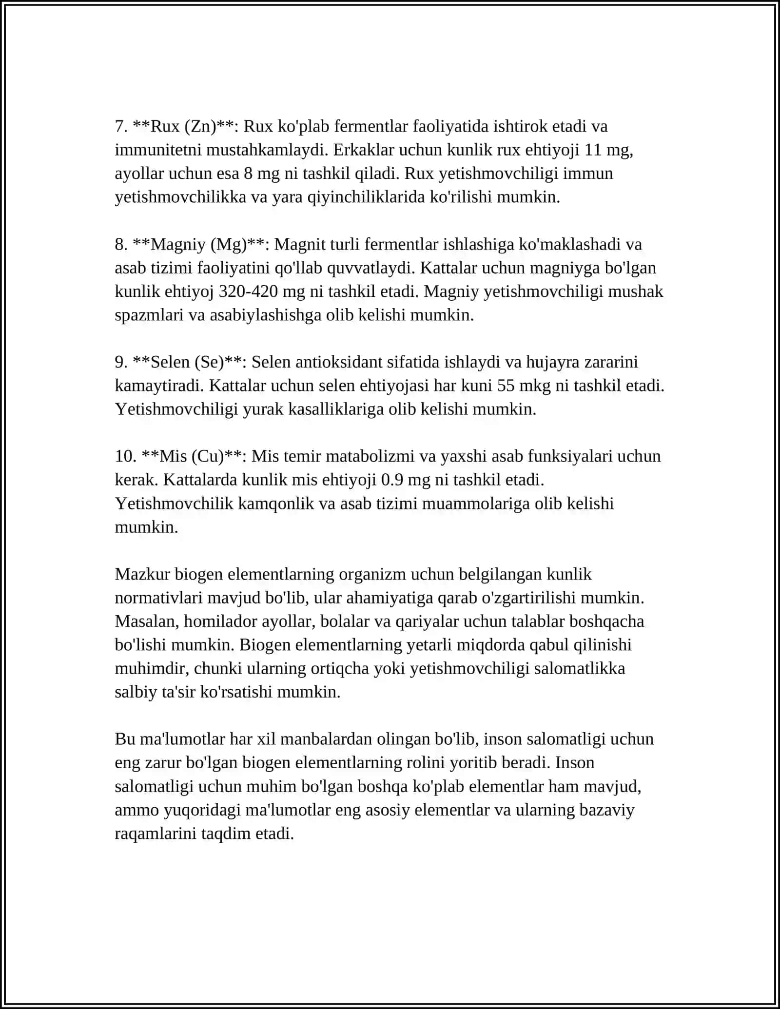 BIOGEN ELEMENTLAR KONSENTRATSIYASI OʻZGARISHI BILAN BOGʻLIQ BOʻLGAN ENDEMIK VA KASB KASALLIKLARI 4