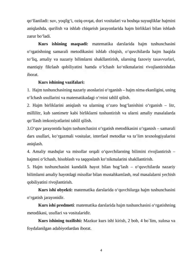 MATEMATIKA DARSLARIDA HAJM TUSHUNCHASINI O‘RGATISH METODIKASI 4