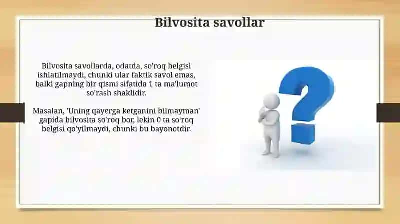 So'roq belgisining ishlatilish qoidalari 4