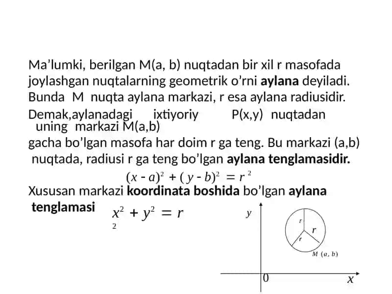 IKKINCHI TARTIBLI EGRI CHIZIQLAR AYLANA ELIPS 4