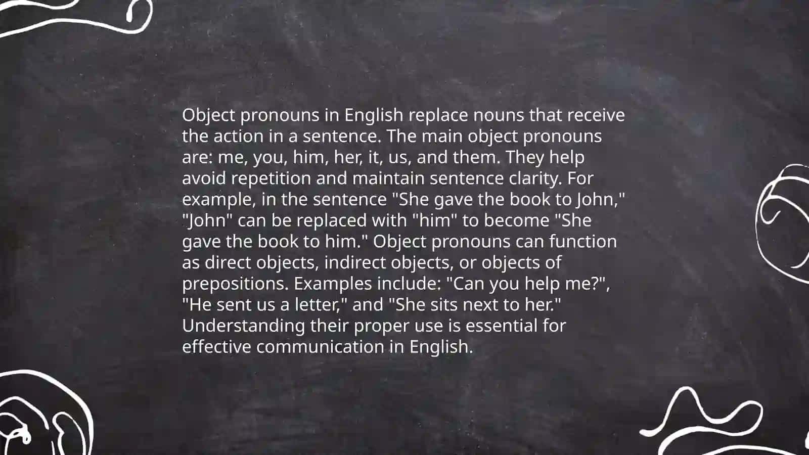 Give basic information. Pronouns I, he, she, it, we, you, they 4
