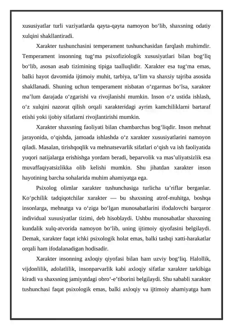 Xarakter tuzilishi va xususiyatlari 4