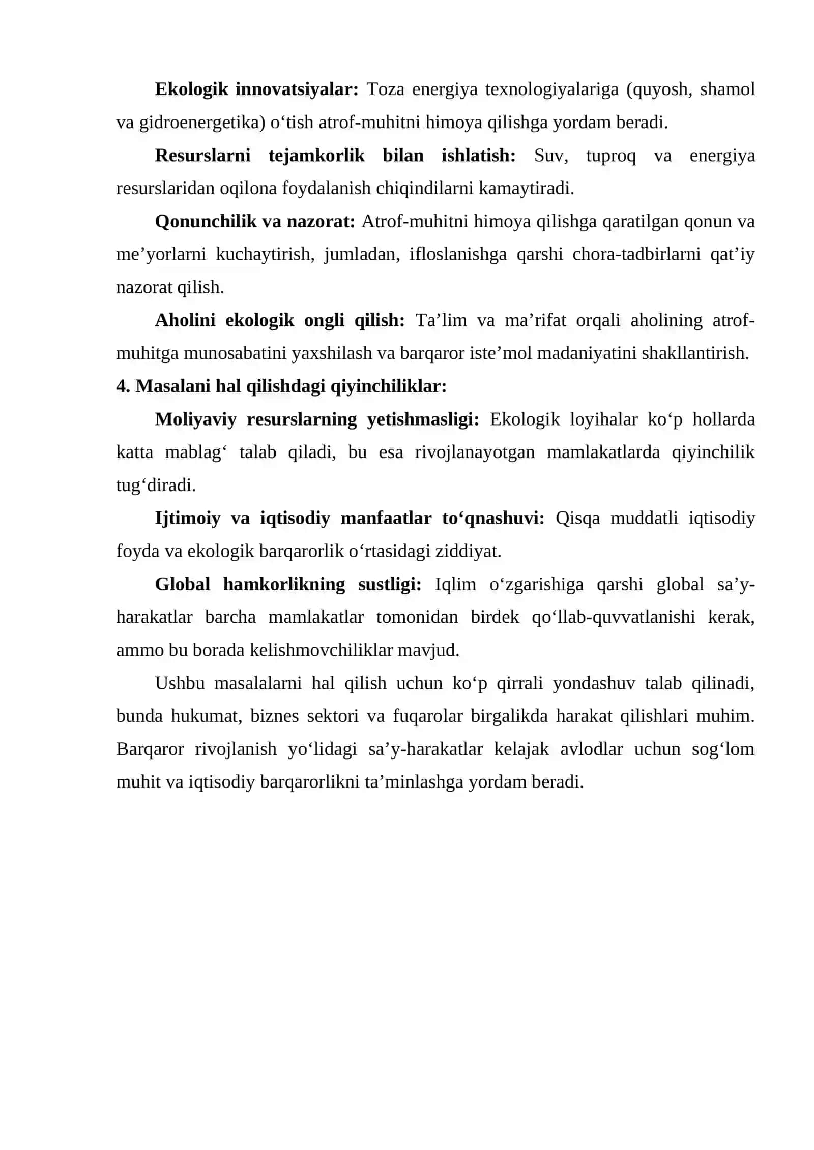 AXOLINI, IQTISODIY TARMOQLARINI VA ATROF-MUHITNI HIMOYA QILISH MUAMMOLARI 4