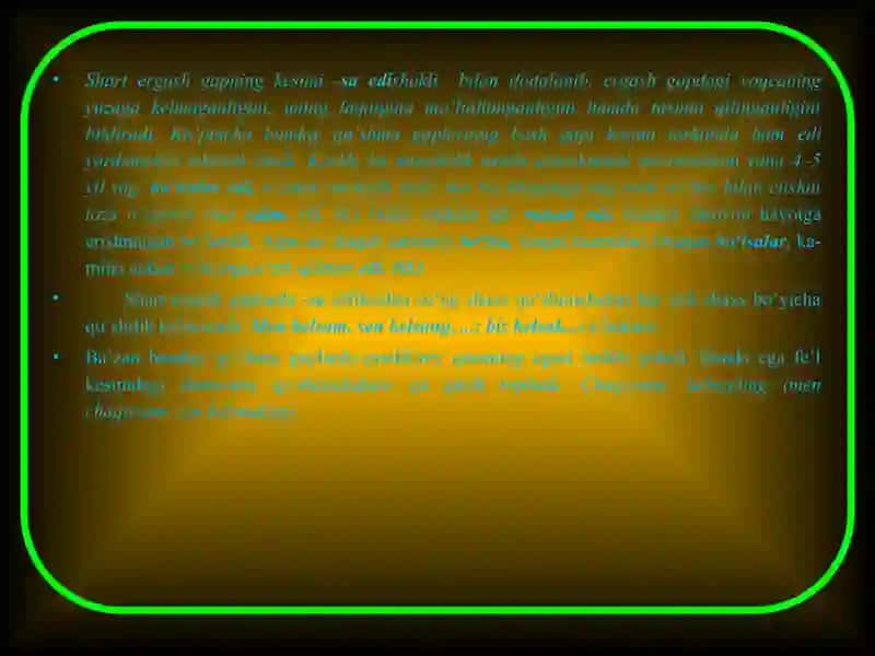 Hol ergash gapli qoʻshma gaplar. Shart, to‘siqsiz, maqsad ergash gapli qoʻshma gaplar 4