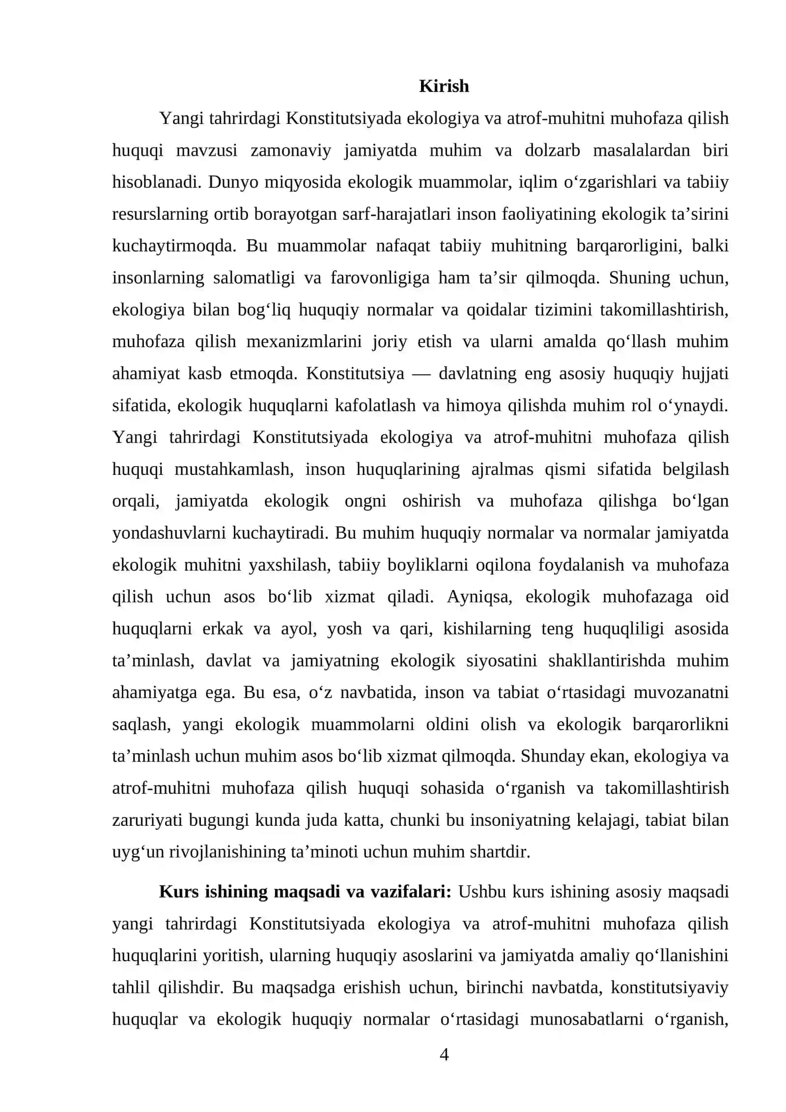 Yangi tahrirdagi Konstitutsiyada ekologiya va atrof-muhitni muhofaza qilish huquqi 4