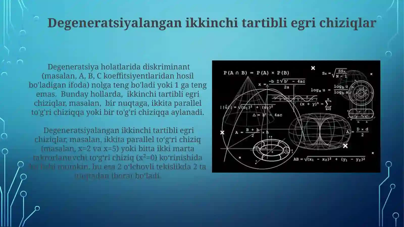 Tekislikdagi ikkinchi tartibli chiziqlar ellips va uning kanonik tenglamalari 4