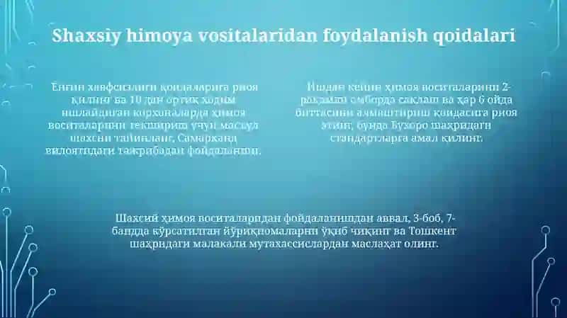Shaxsiy Himoya Vositalari 4