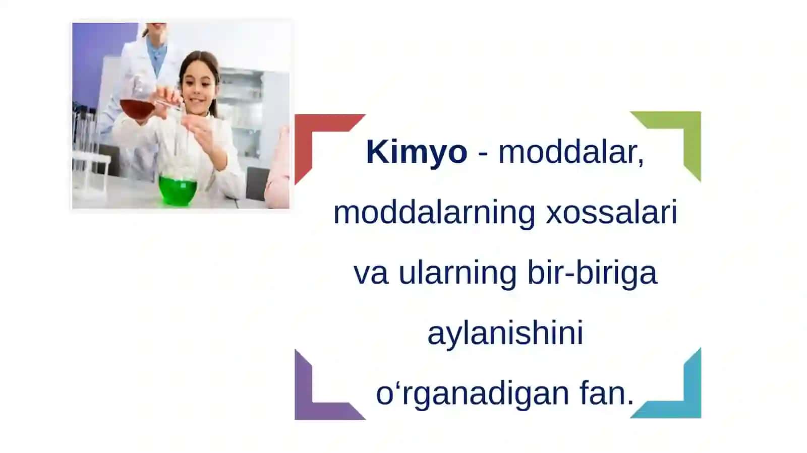 Kimyo fаni vа uning vаzifаlаri. Fan sifatida rivojlanish tarixi 4