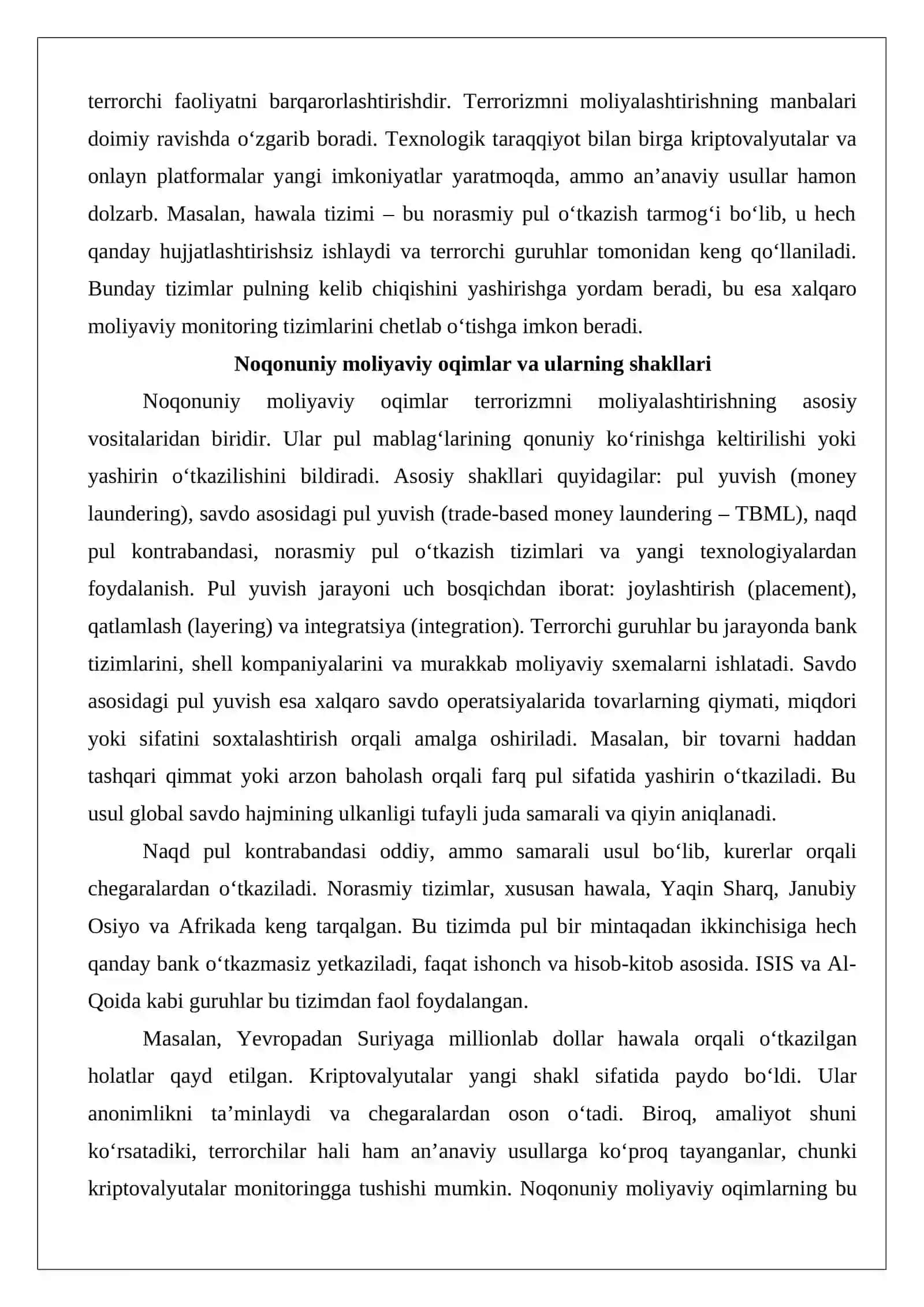 BMT Bosh Аssambliyasi tomonidan «Terrorizmni moliyalashtirishga qarshi kurash toʼ 4