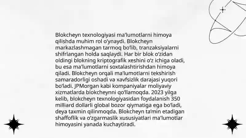 Blockchain texnologiyasi asoslari va xavfsizlik 4
