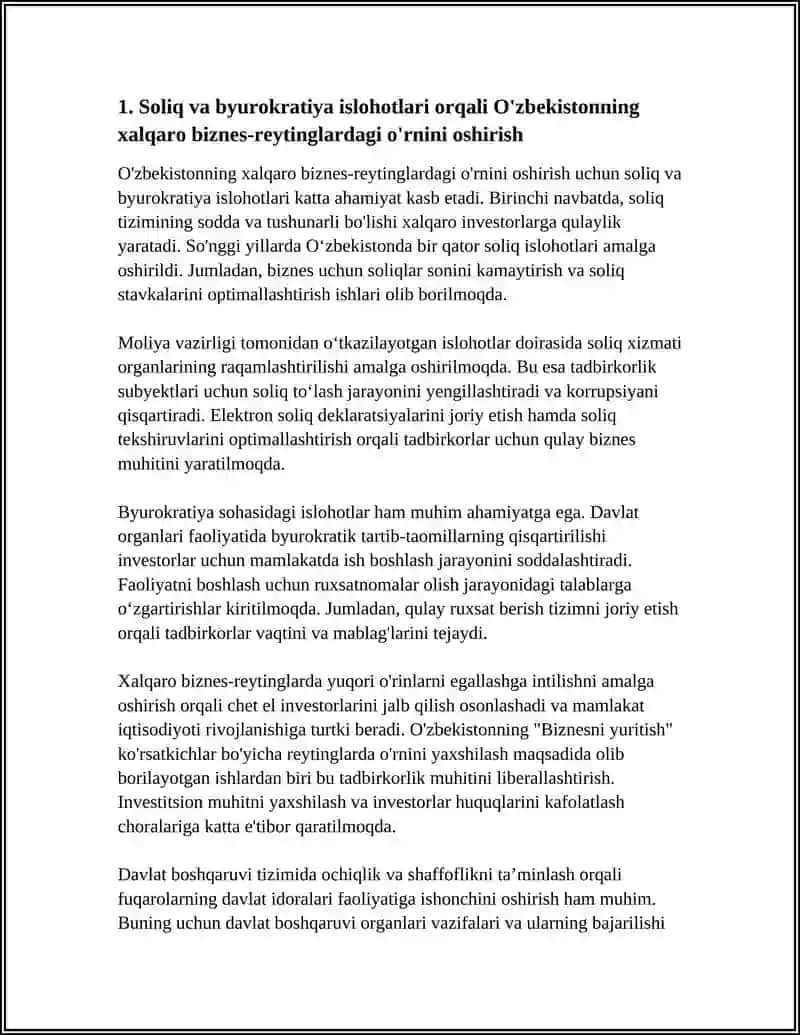 O‘ZBEKISTON RESPUBLIKASI OLIY TA’LIM FAN VA INNOVATSIYA VAZIRLIGI REFERAT 4