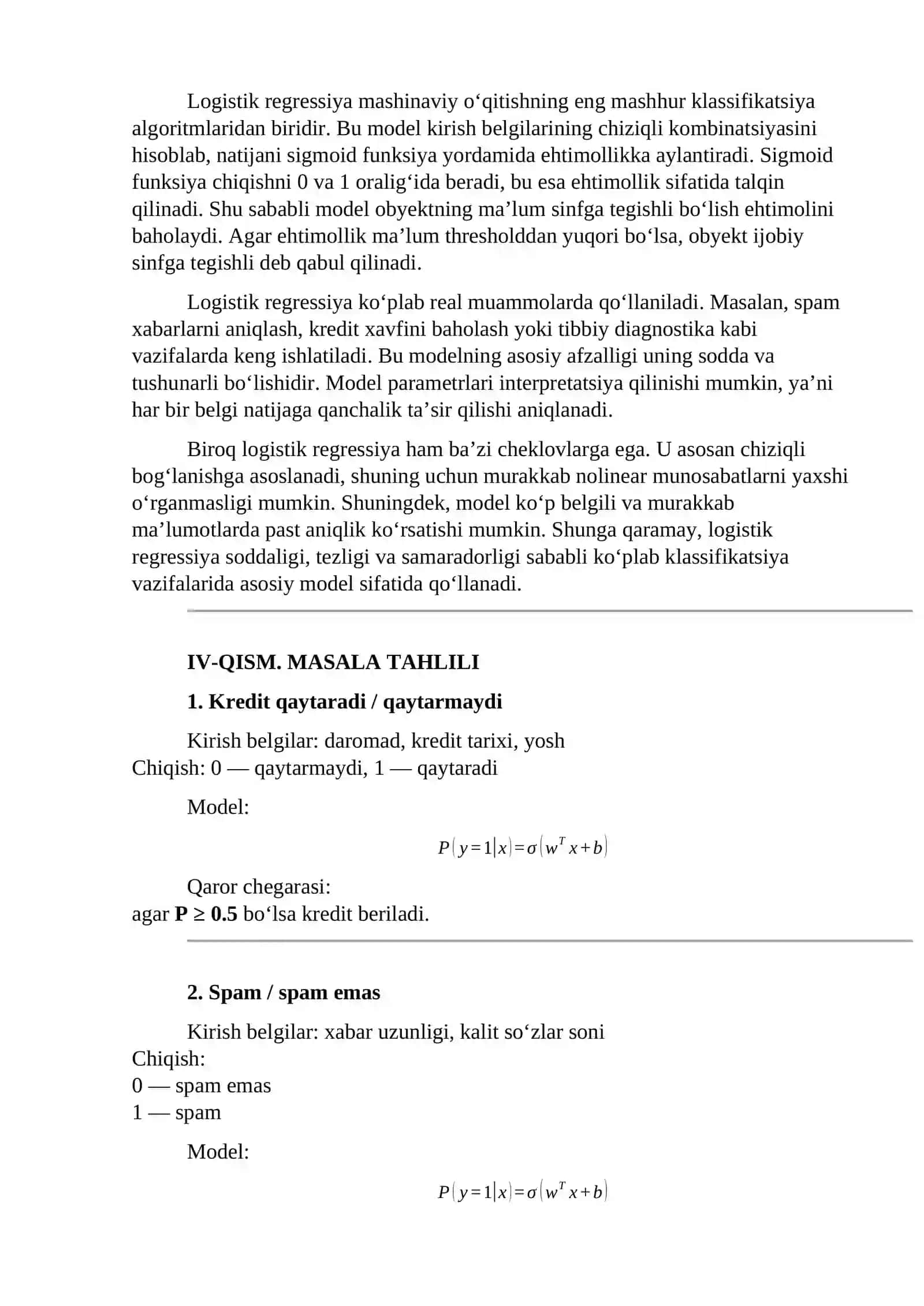 Logistik regressiya va uning nazariy asoslari 4