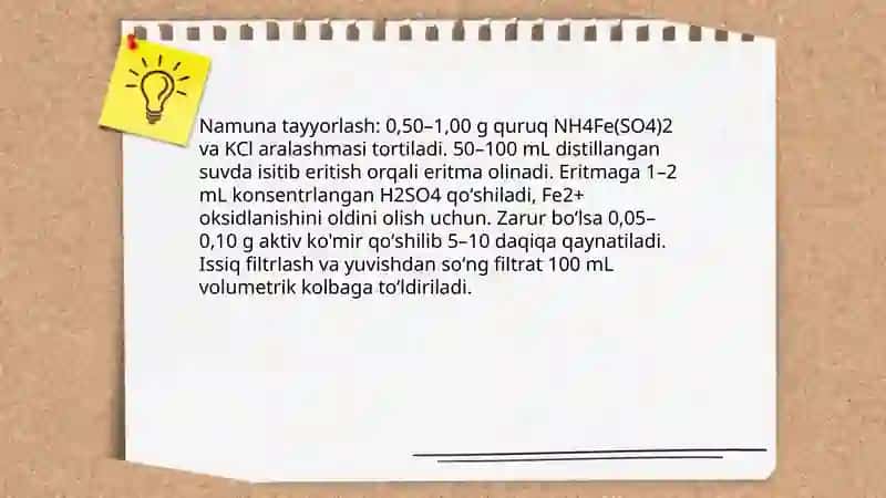 Murakkab NH4Fe(SO4)2 va KCl quruq tuzlar aralashmasi 4