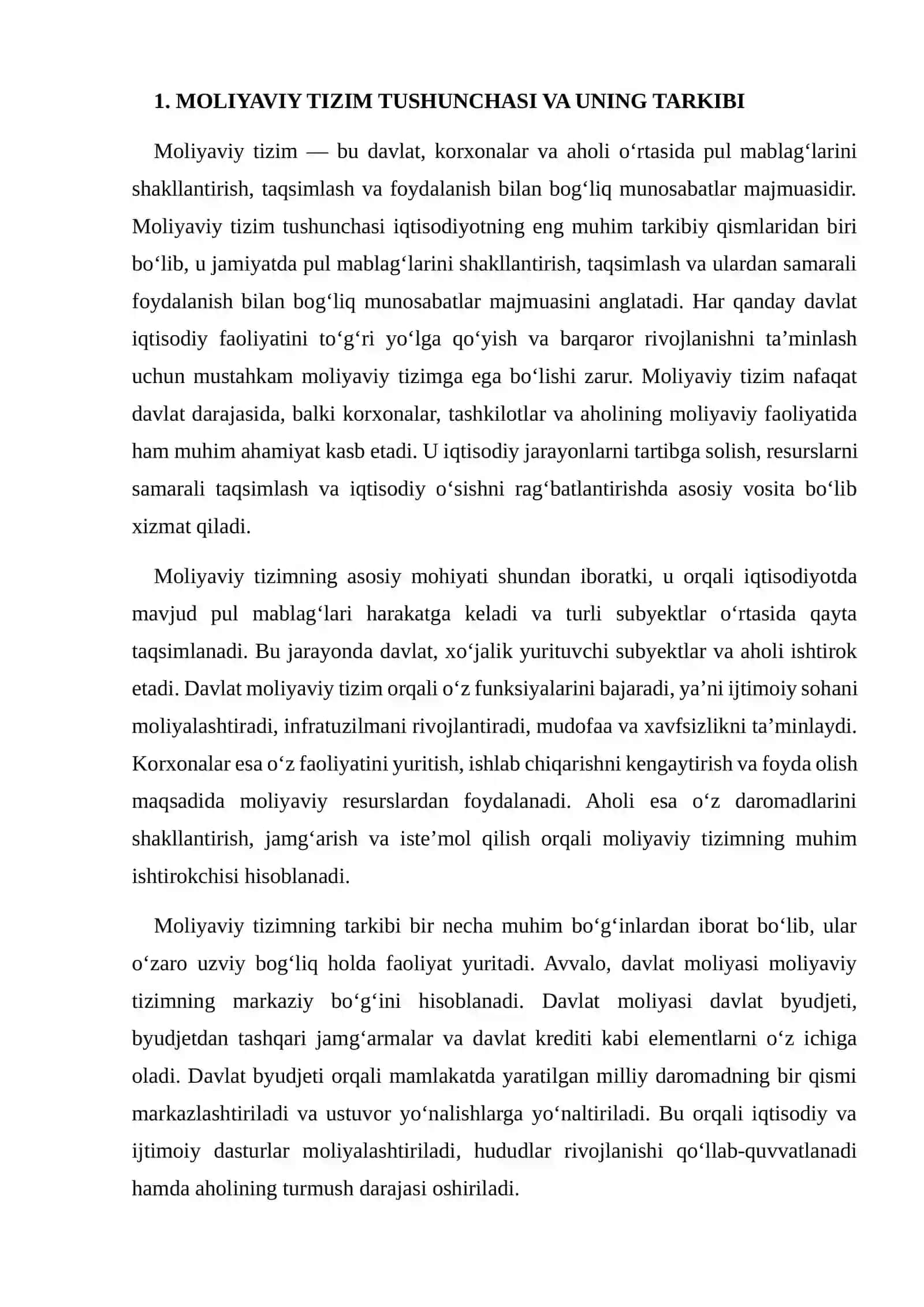 Moliyaviy Tizim, Bozor va Qonun Tushunchasi 4