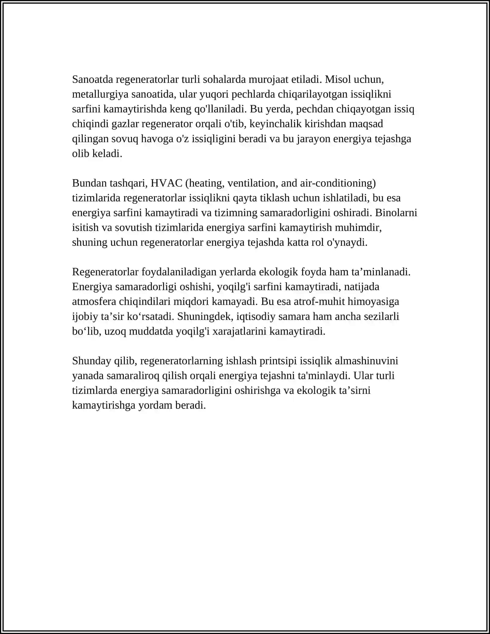 JIGARNING REGENRATOR VA KOMPENSATOR XUSUSIYATI 4