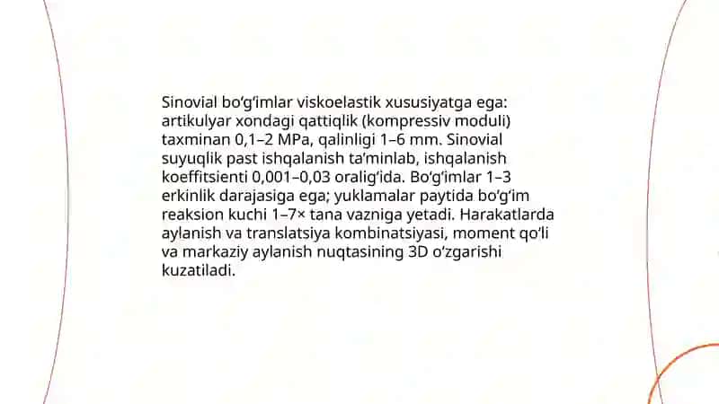Bo’g’imlarning biomexanikasi.Birlashmalarning rentgenanatomiyasi 4