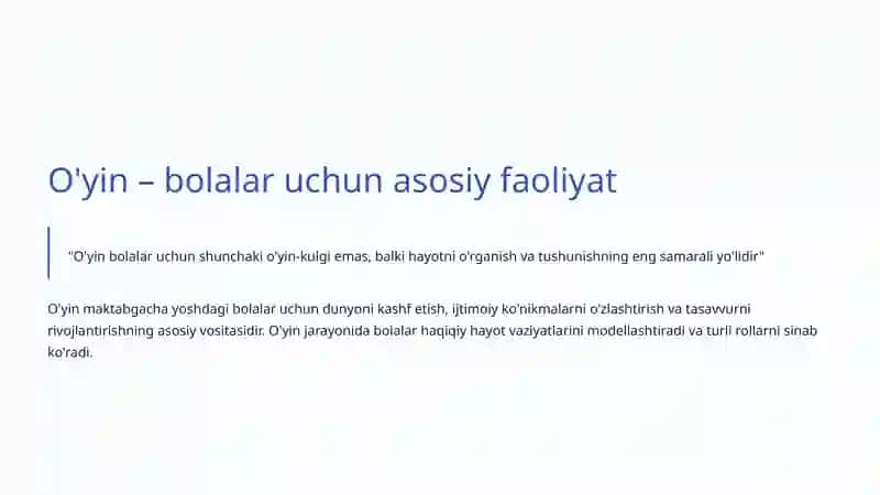 Maktabgacha yosh davri xususiyatlari 4