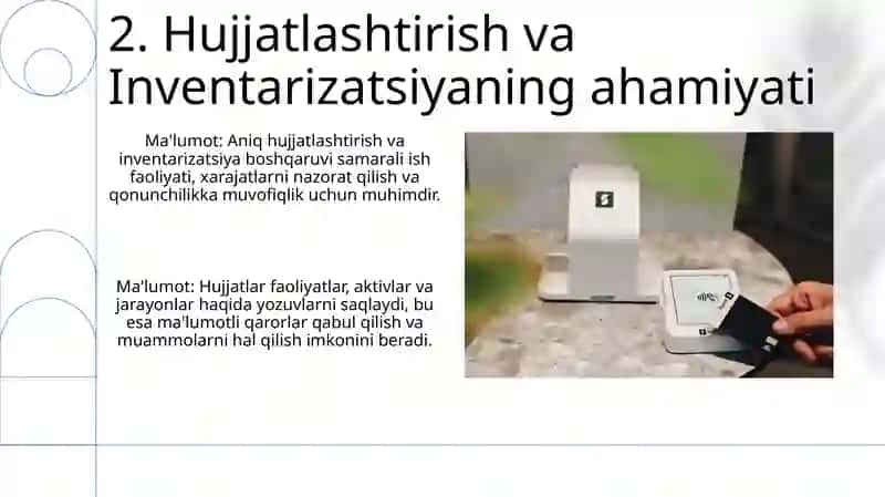 Hujjatlashtirish va inventarizatsiya 4