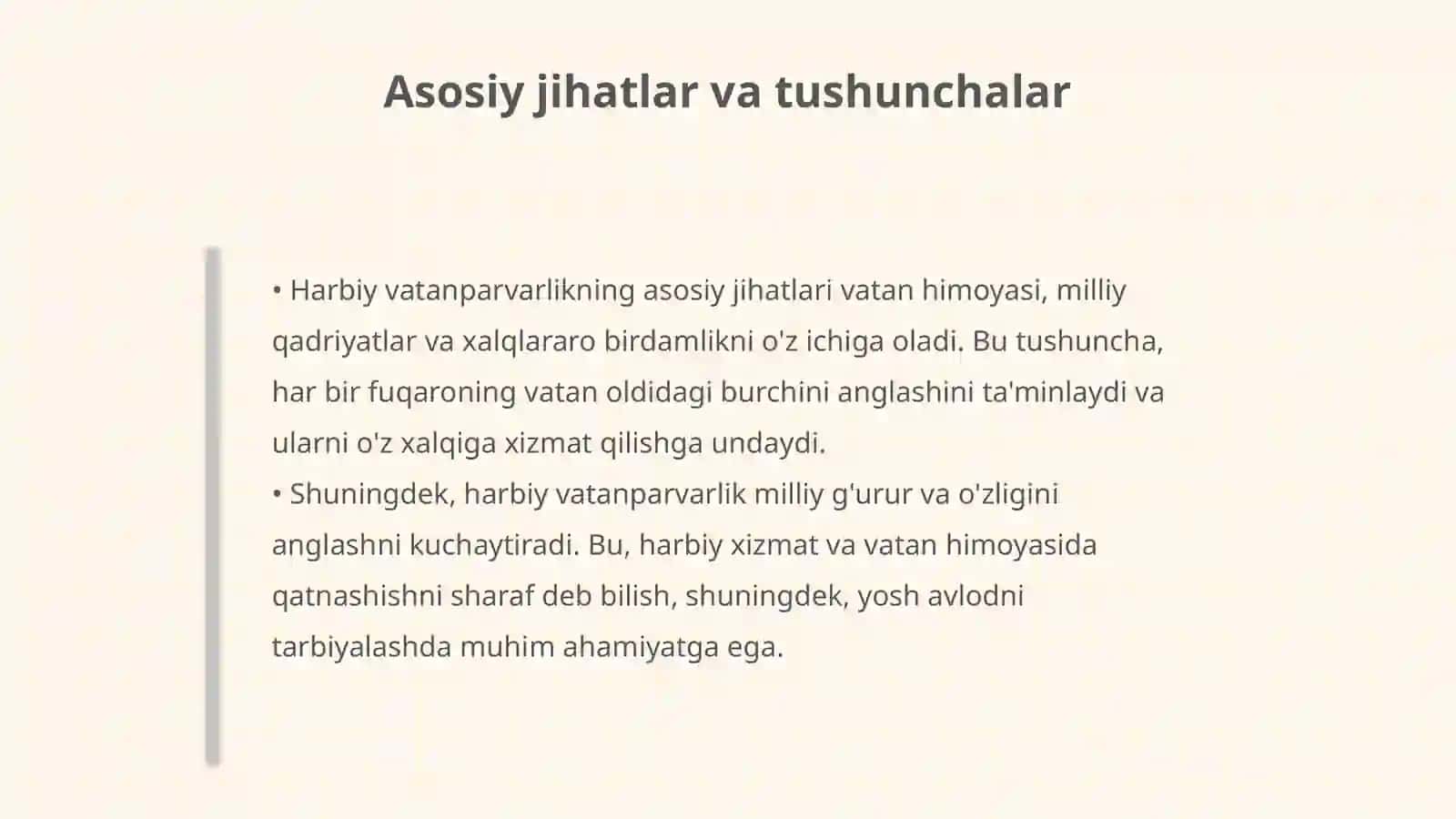 Harbiy vatanparvarlik tushunchasi va uning mohiyati 4