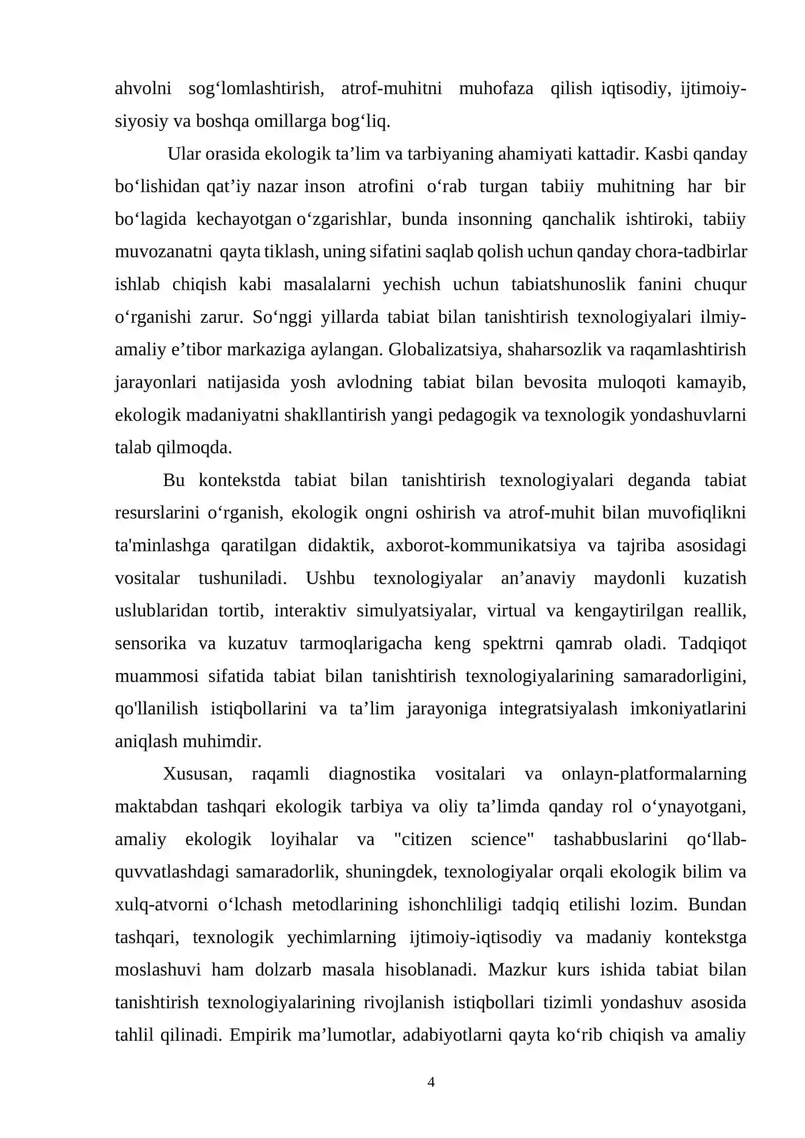 Tabiat bilan tanishtirish texnologiyasining rivojlanish istiqbollari 4