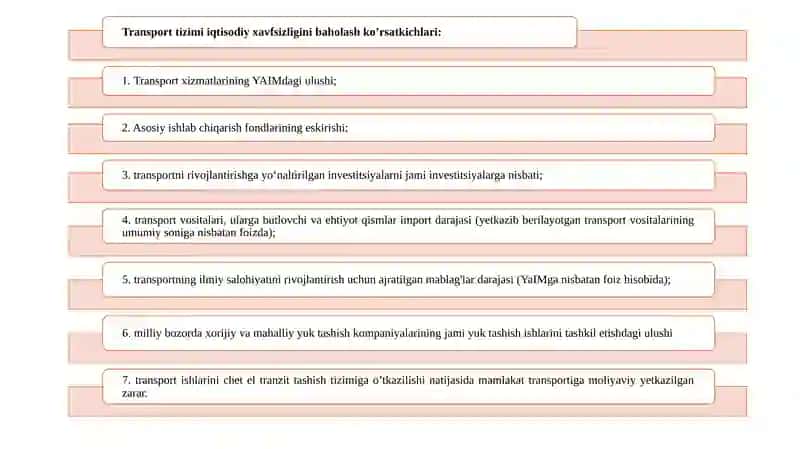 TRANSPORT TIZIMI XAVFSIZLIGI VA UNI TA’MINLASH 4