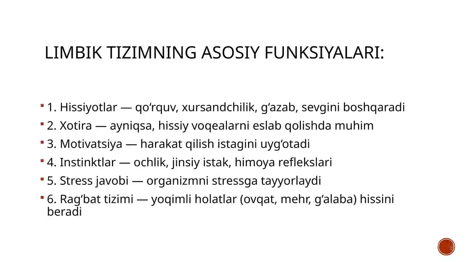 LIMBIK TIZIM-Mental va emosiyal so’g’liq kalitidir 4