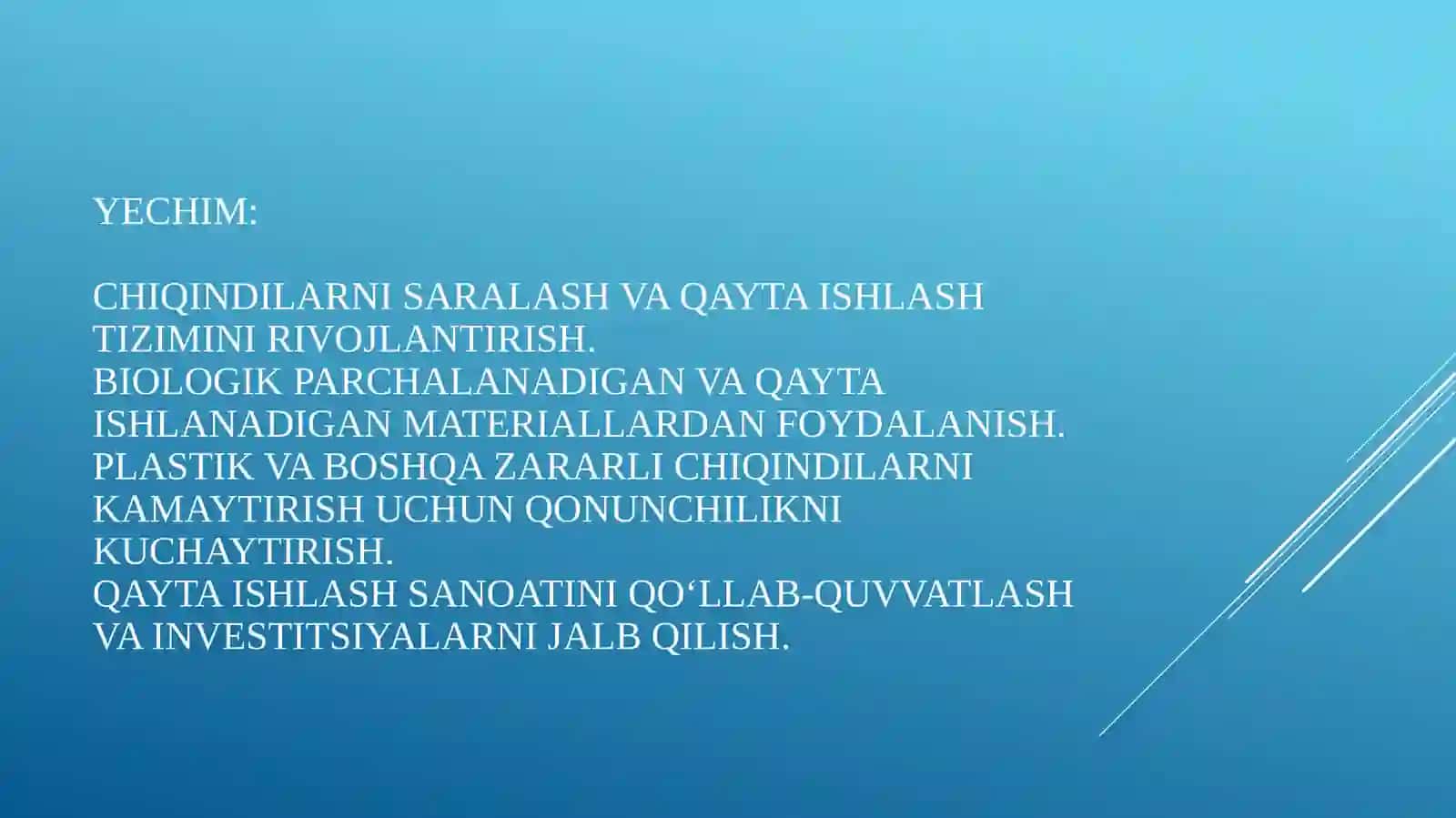 Atrof-muhitni muhofaza qilish va chiqindilarni qayta ishlash strategiyasi. 4