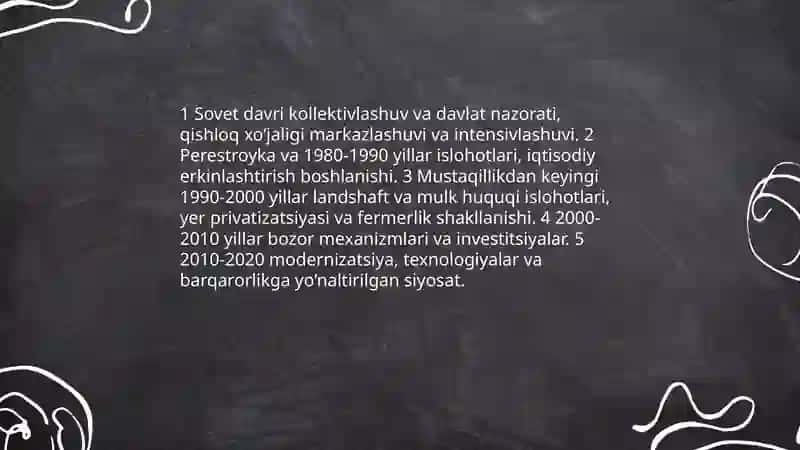 Qishloq xo’jaligida islohotlarning mohiyati va asosiy yo'nalishlari 4