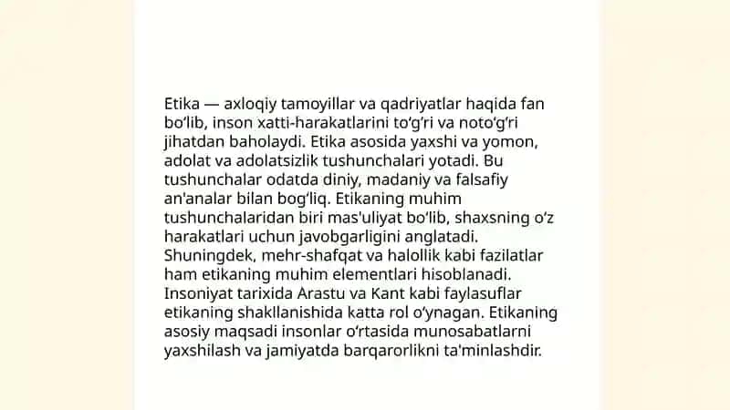 Etika fanining predmeti, mohiyati va tuzilmasi 4