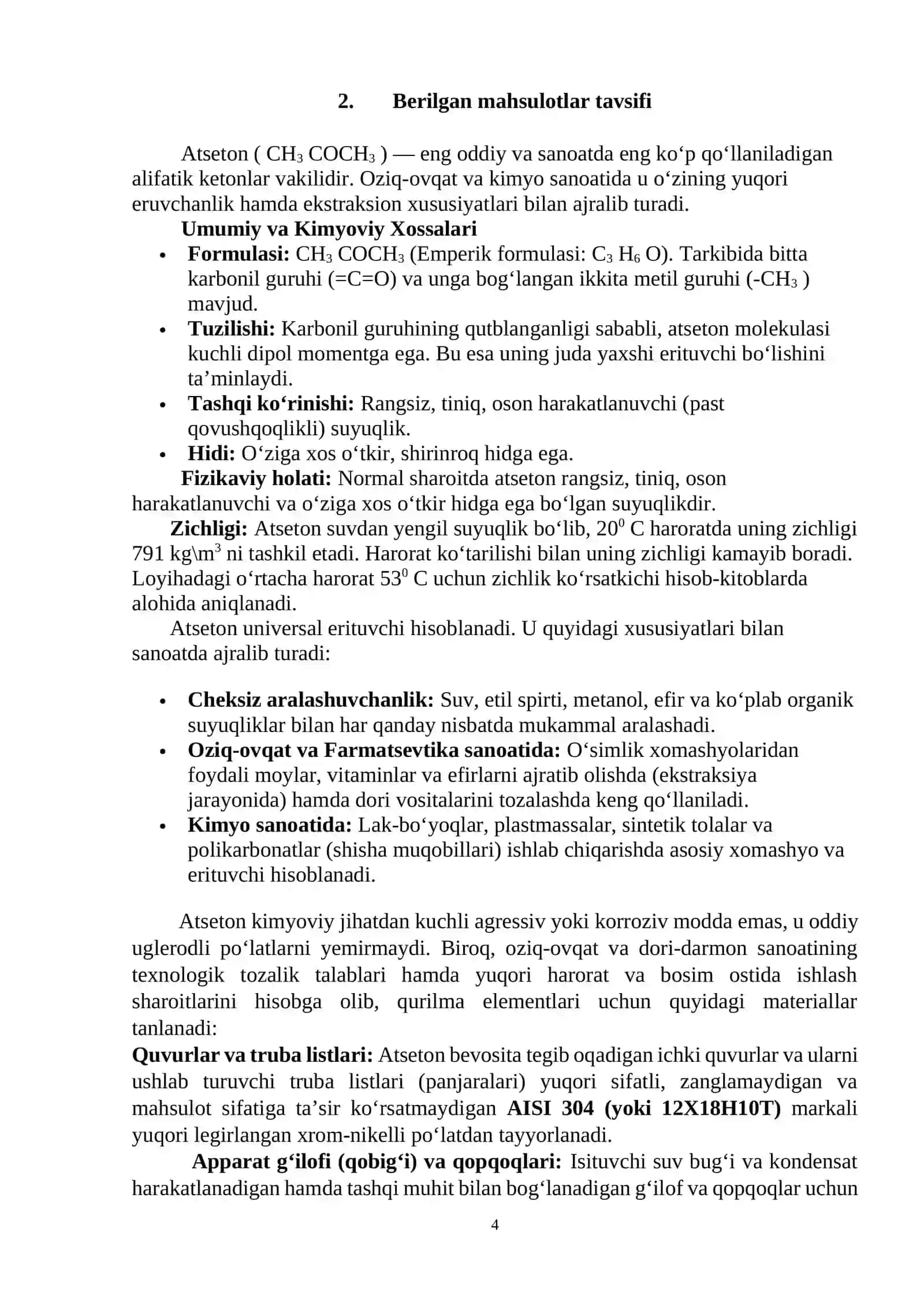 Atsetonni isitish uchun gorizontal g‘ilofsimon issiqlik almashinish qurilmasini hisoblang va loyihalang 4