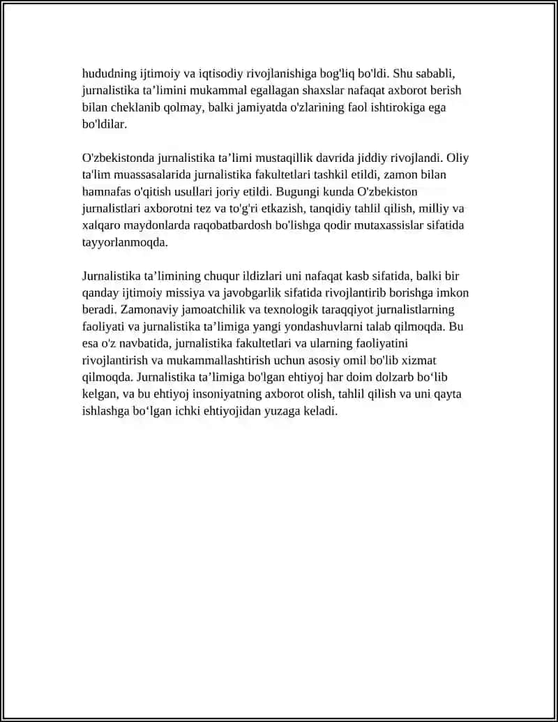 JURNALISTIKA TA’LIMINING YUZAGA KELISHI 4