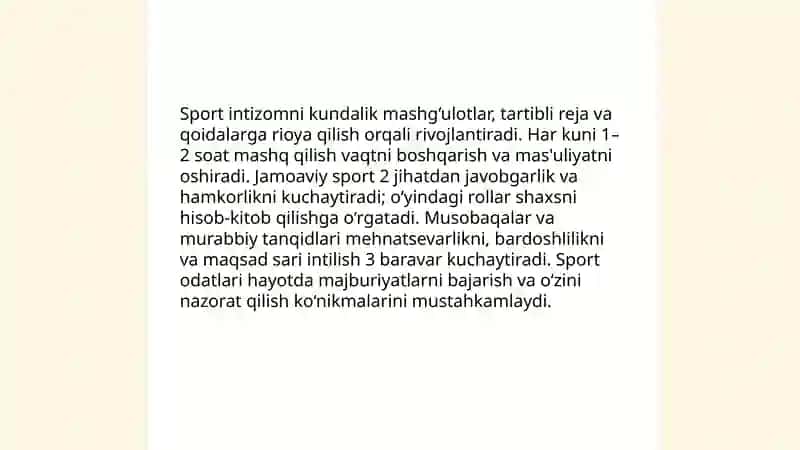 Shaxs shakllanishida jismoniy tarbiya va sport faoliyat turlarining tutgan o‘rni 4