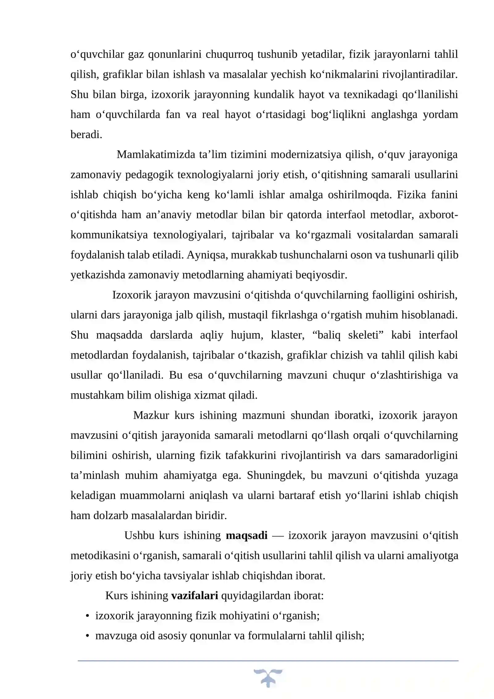 Izoxorik jarayon mavzisini o’qitish metodikasi 4