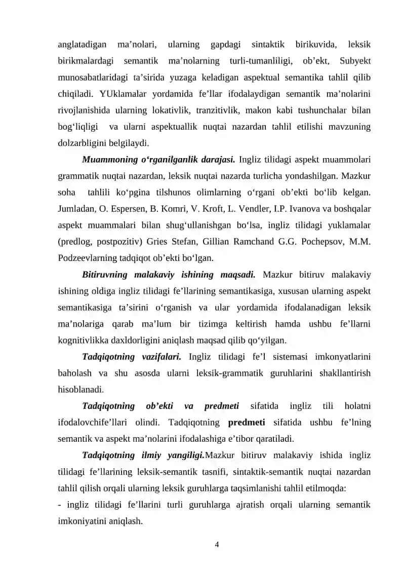 Fe’lning leksik-semantik guruhanishi 4