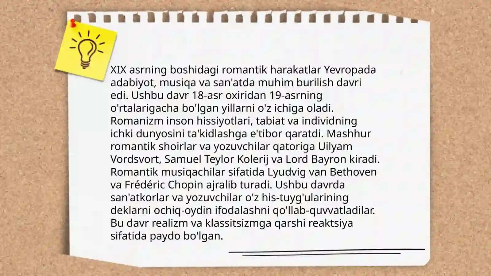 XIX asr Jahon Adabiyotida Romantizim 4