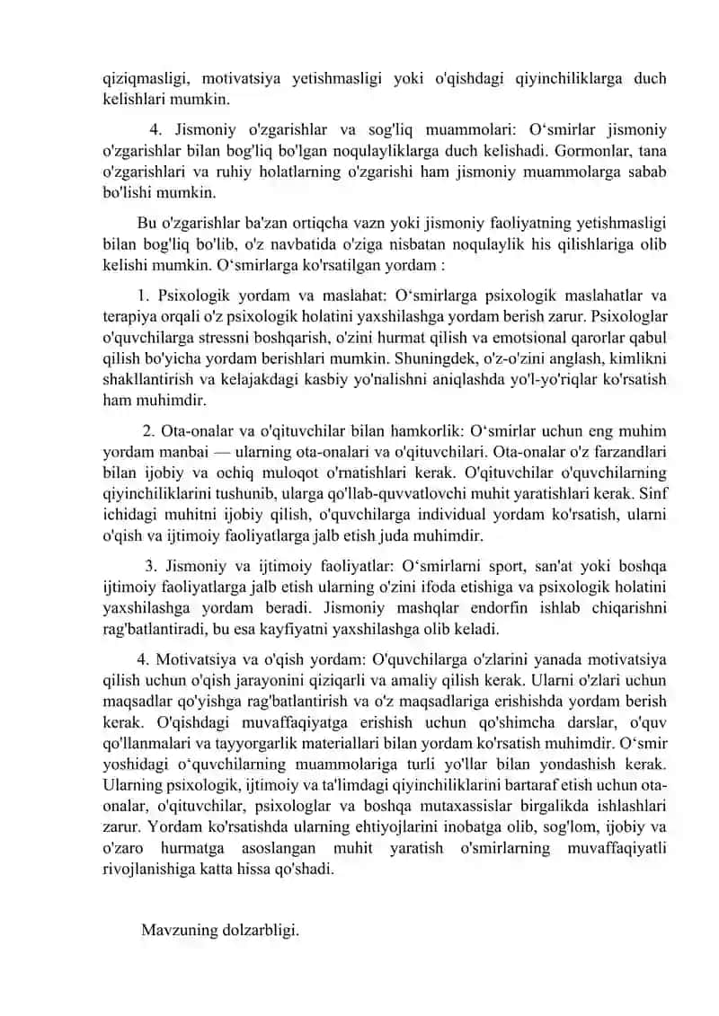 Psixokrreksion dastur tuzulishiga qo’yiladigan talablar 4
