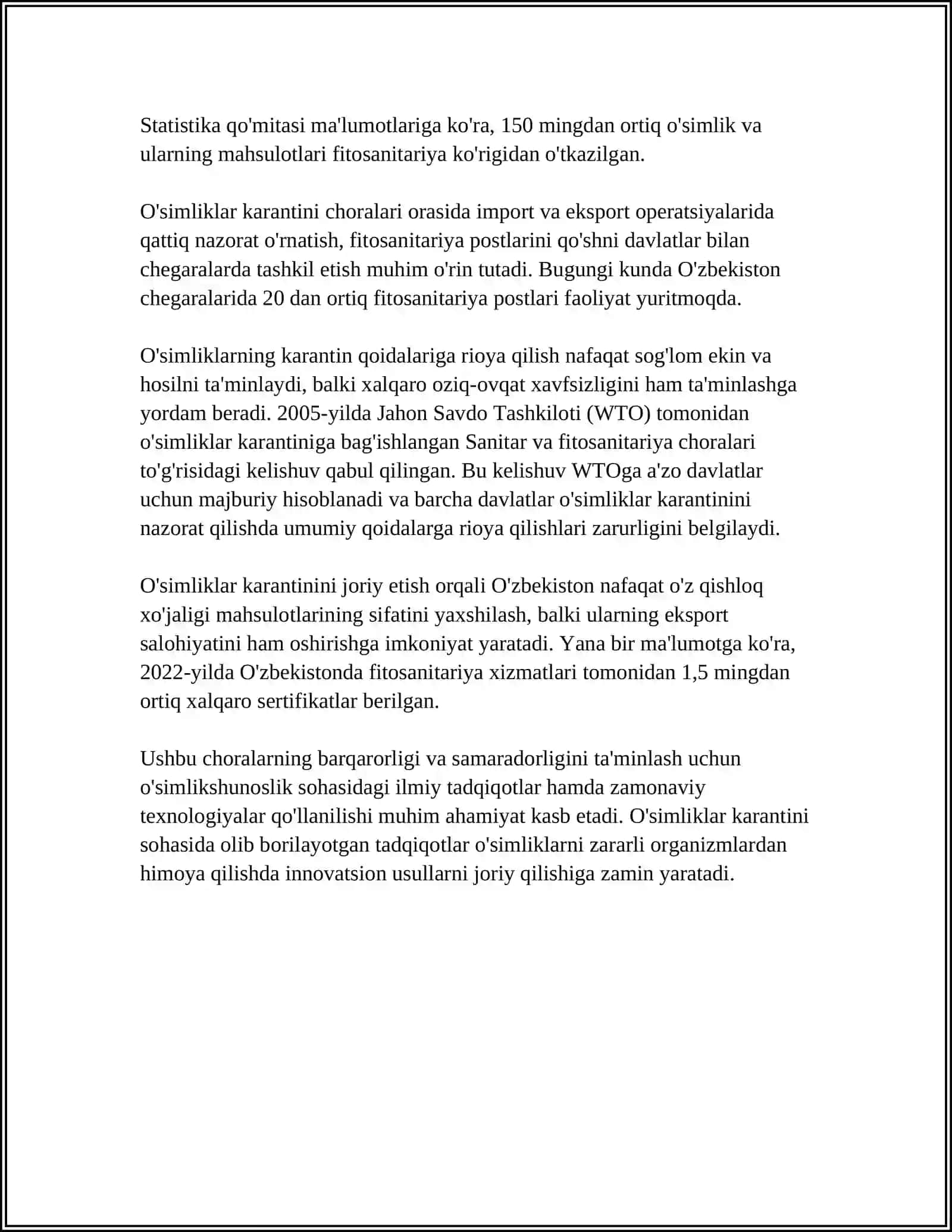 OSIMLIKLAR KARANTININING ORNI VA AHAMIYATI 4