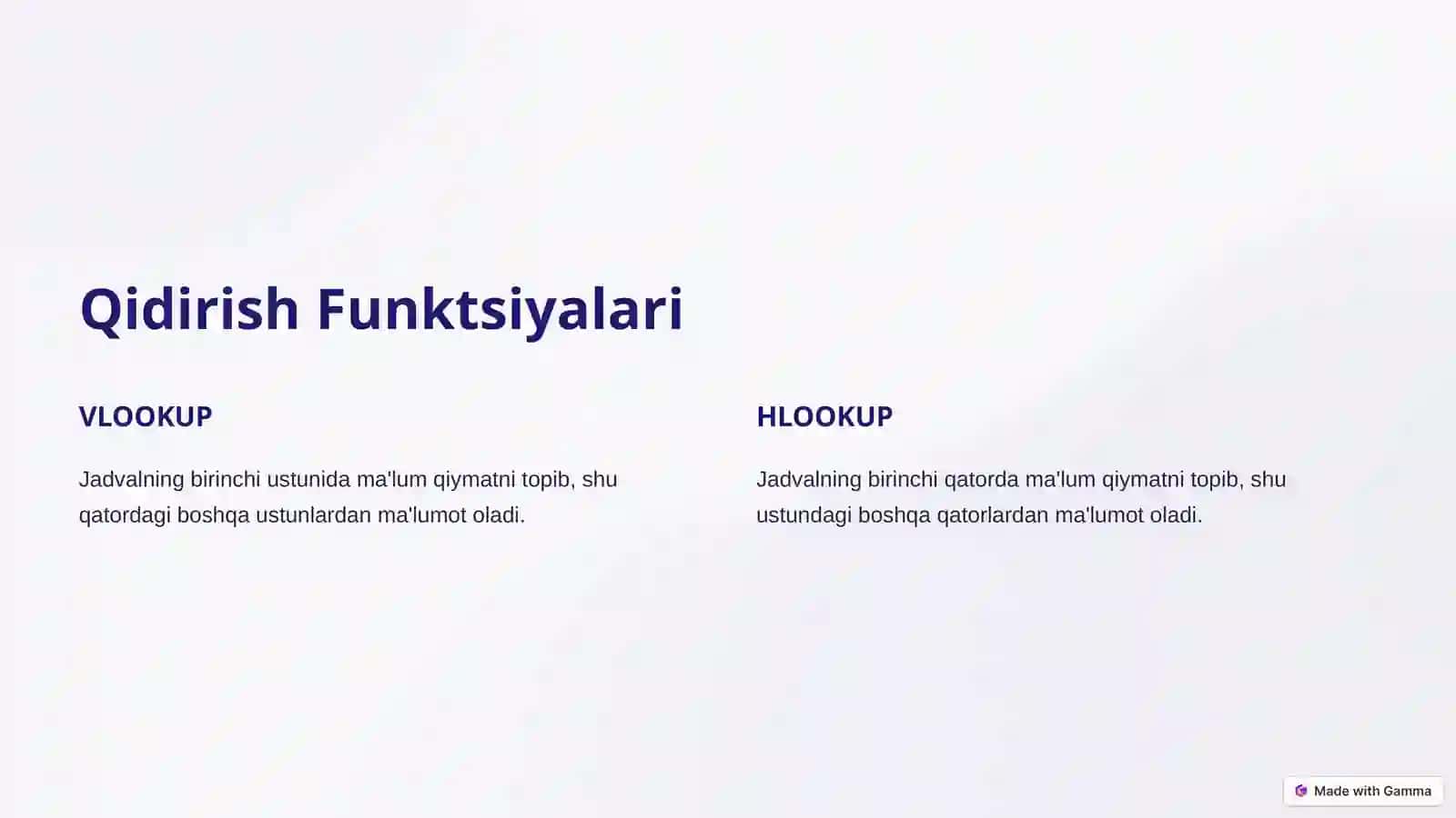 11- sinf Excel-dagi muhim funktsiyalar 4