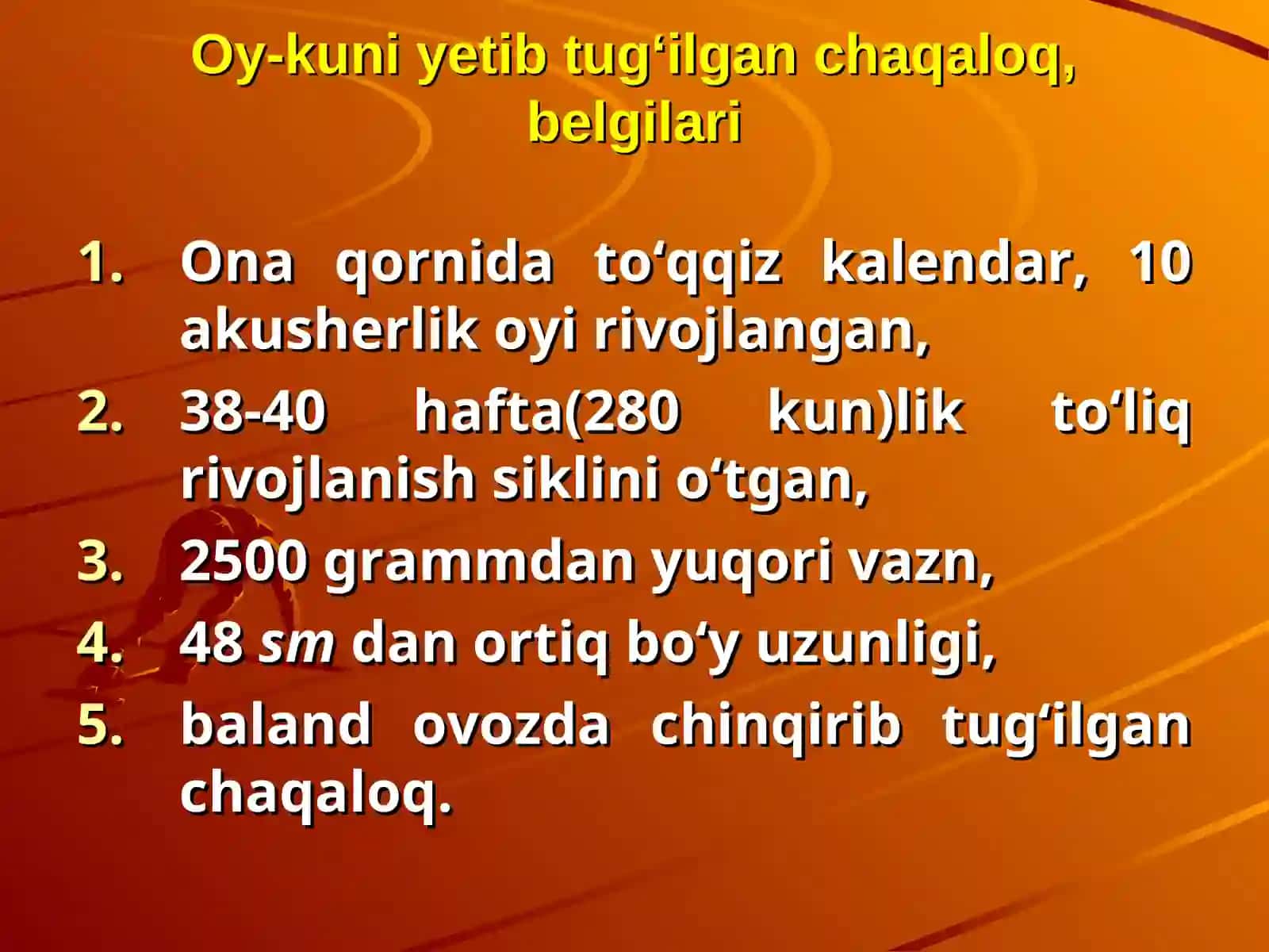 "OY KUNI ETIBVA CHALATUG’ILGAN CHAQALOQLARVA ULARNINGANATOMO-FIZIOLOGIK XUSUSIYATLARI" 4