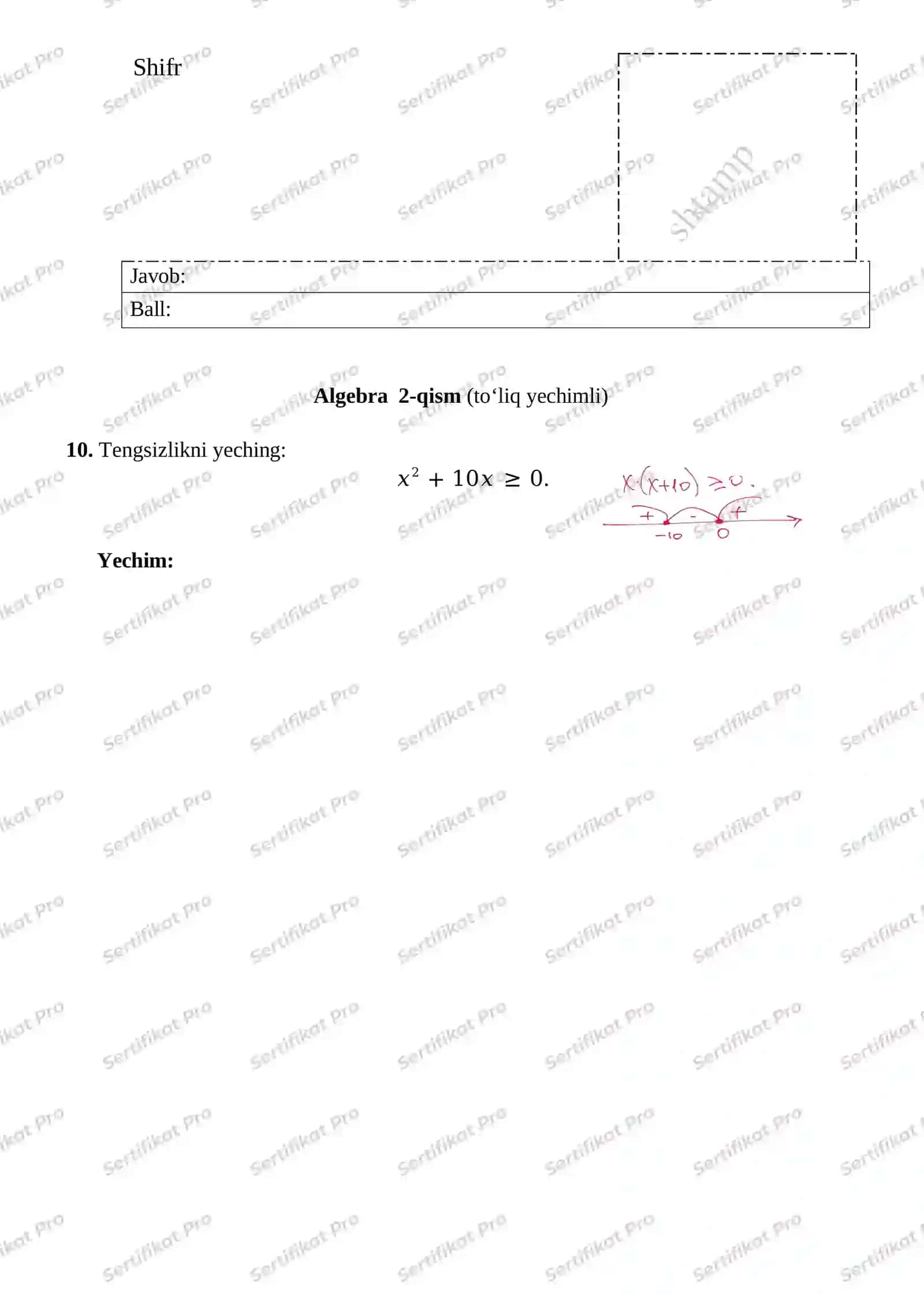 9-Sinf 10-variant orginal matematika imtihon javoblari 4